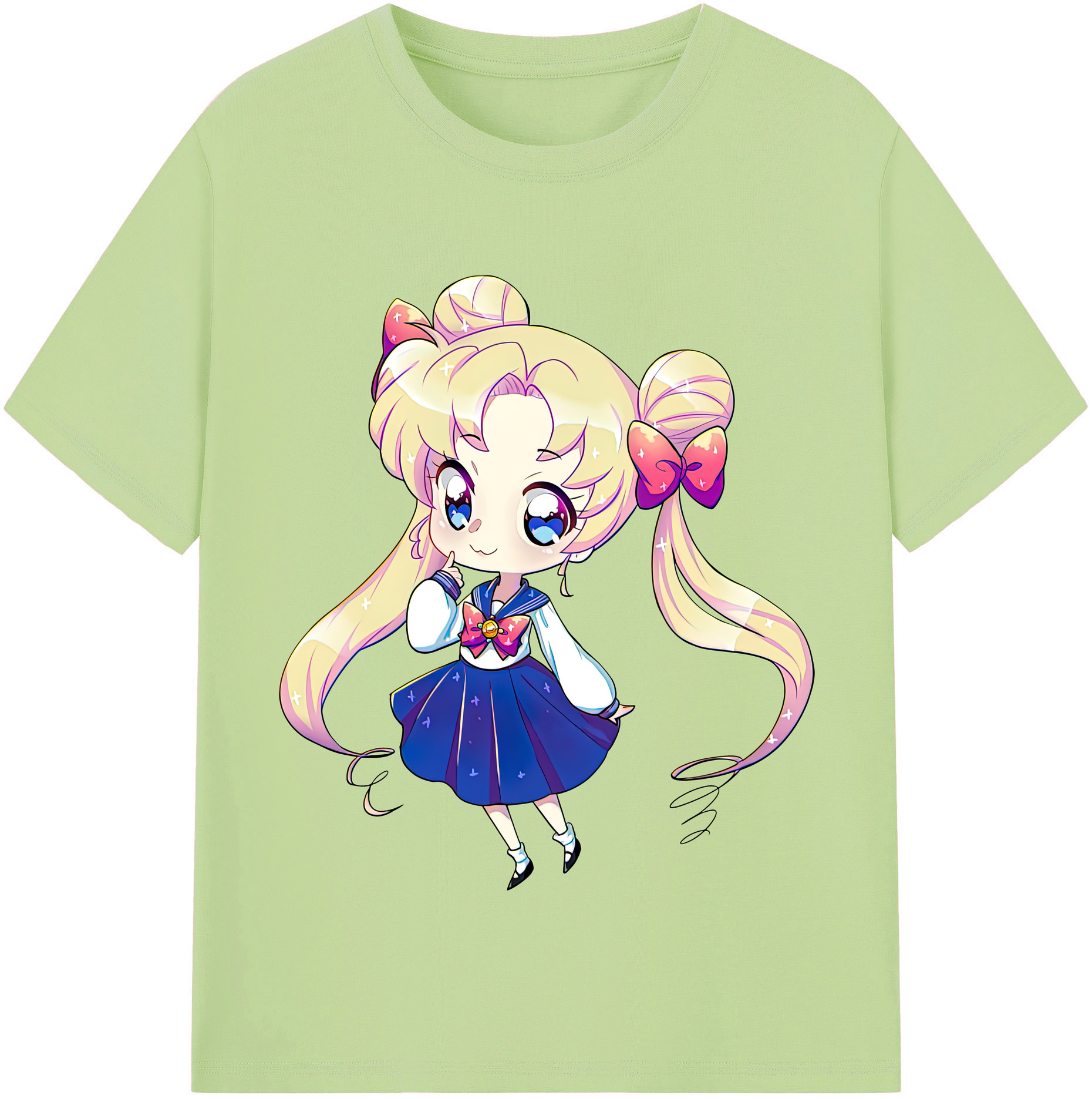 （画像用） 美少女戦士セーラームーン 月野 うさぎ つきの うさぎ Sailor Moon Tsukino Usagi 綿100％半袖Tシャツ（フロントプリント）